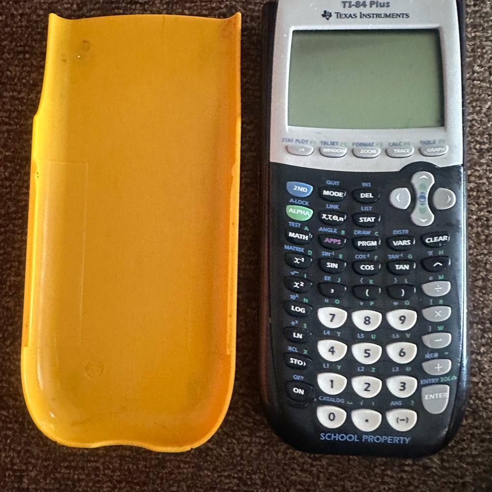 Texas Instruments TI-84 Plus Graphing Calculator - Black and Yellow